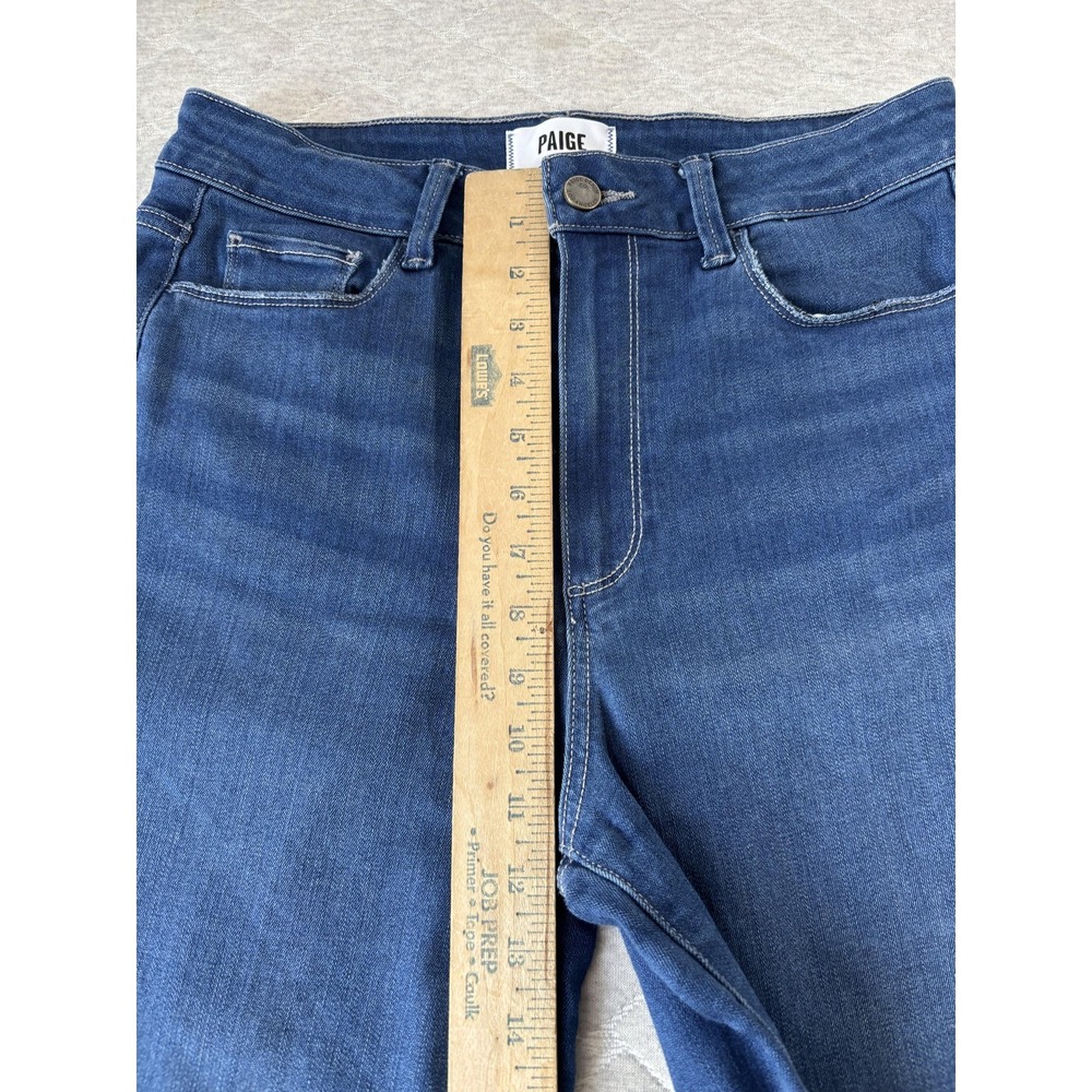 Paige Genesee Crop Jeans Womens 29 Blue High Rise Wide Leg Cropped Stretch Denim - Picture 7 of 8